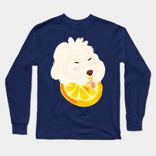 Maltipoo Drinking Orange Juice Long Sleeve T-Shirt